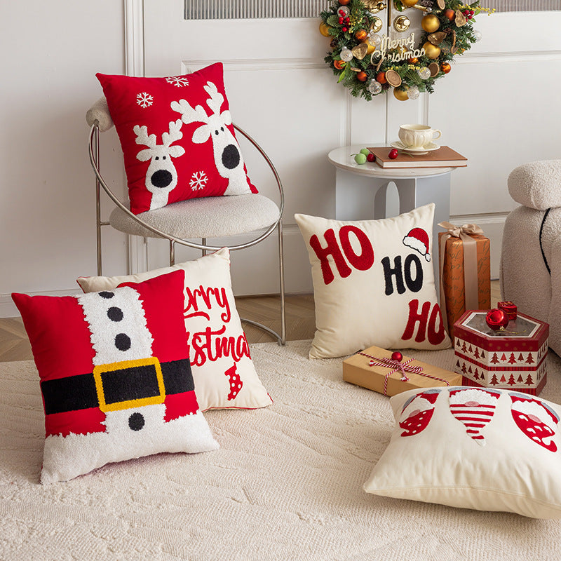 Christmas themed embroidered pillows home decor living room sofas pillows holiday home decor - Elevate