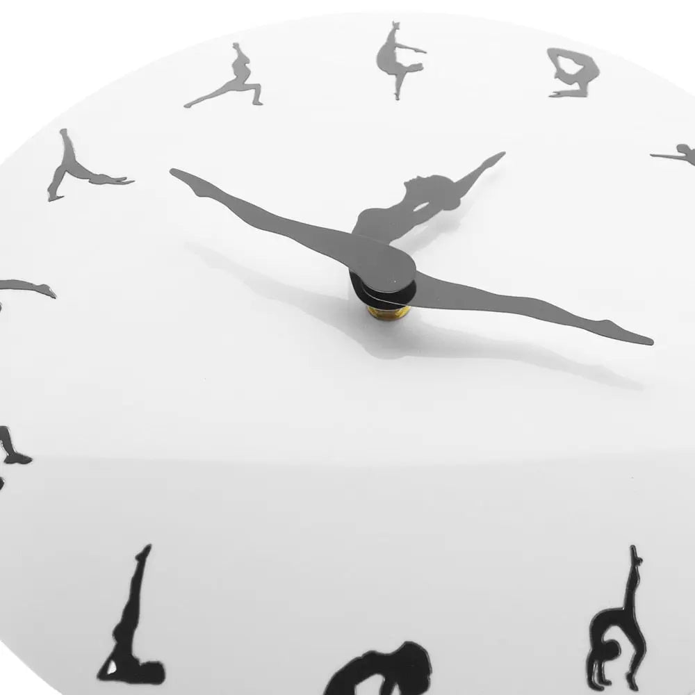 Yoga Postures Wall Clock GYM Fitness Flexible Girl Silent Modern Clock Watch Home Decor Meditation Decor Yoga Studio Relax Gift eprolo