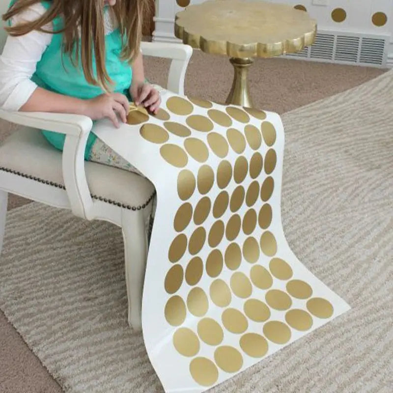 Gold polka Dots Wall Sticker Wall Art Decals Removable Kids Children Room home decoration Golden DIY Dot Stickers Home Decor eprolo