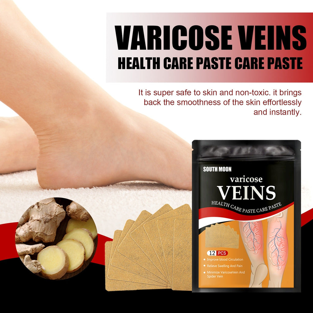 Venous health patch relieves varicose blood vessel blockage and protrusions in the feet. Cold compress venous health patch - Elevate