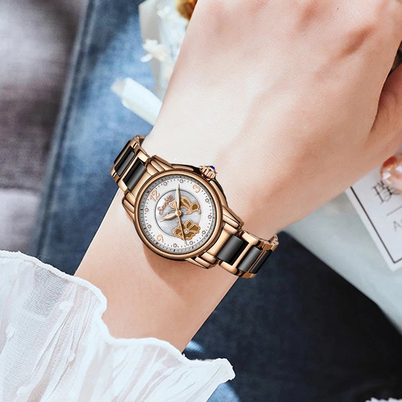 Lige High Quality Ceramic Watch Ladies Watch Exquisite Waterproof Watch - Elevate