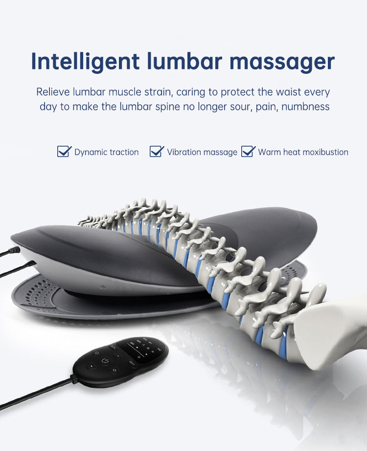 Waist Massager Lumbar Traction Inflatable Hot Compress Back Cervical Stretcher Massage Air Pressure Reduce Relief Pain - Elevate