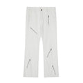 Cool Zipper Flared Denim Pants Casual Loose Slim Fit Trousers - Elevate