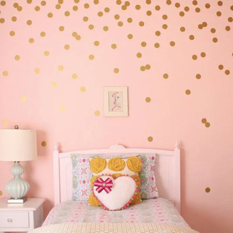 Gold polka Dots Wall Sticker Wall Art Decals Removable Kids Children Room home decoration Golden DIY Dot Stickers Home Decor eprolo