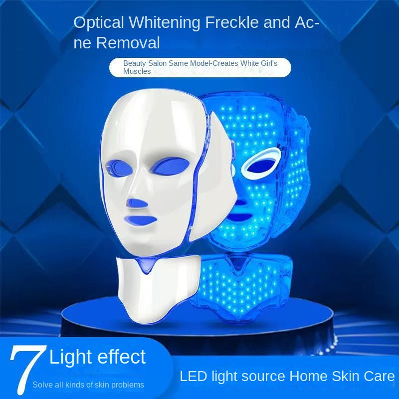 Home LED Colorful Photon Rejuvenation Device with Neck Beauty Mask Spectrometer Facial Whitening and Rejuvenation Beauty - Elevate