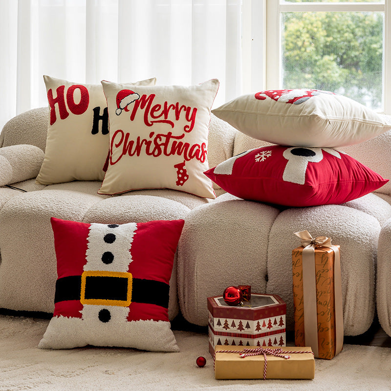 Christmas themed embroidered pillows home decor living room sofas pillows holiday home decor - Elevate