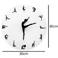 Yoga Postures Wall Clock GYM Fitness Flexible Girl Silent Modern Clock Watch Home Decor Meditation Decor Yoga Studio Relax Gift eprolo
