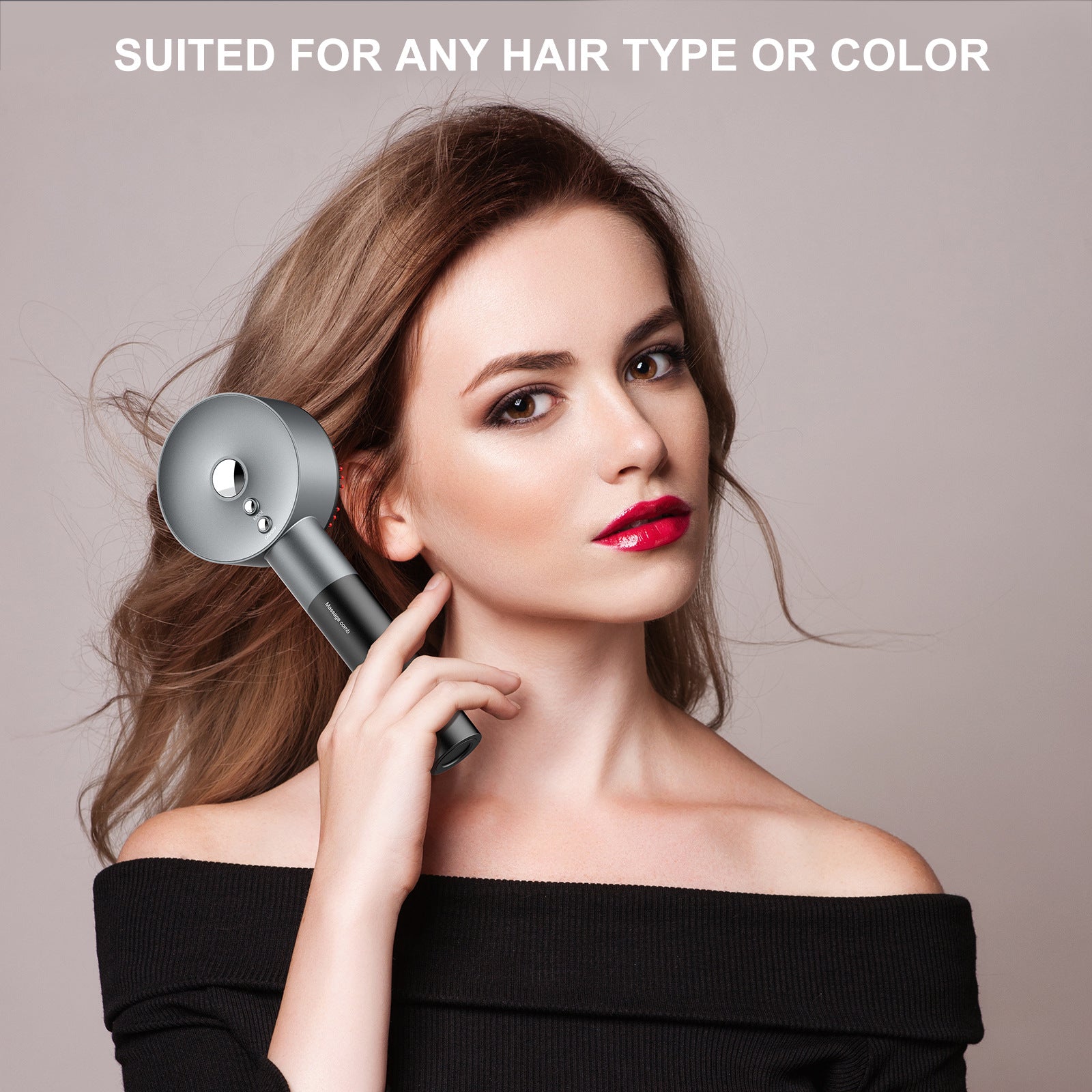 Portable Red Light Hair Growth Brush with Scalp Massager, Oil Application, and Electric Therapy for Enhanced Hair Health - Elevate