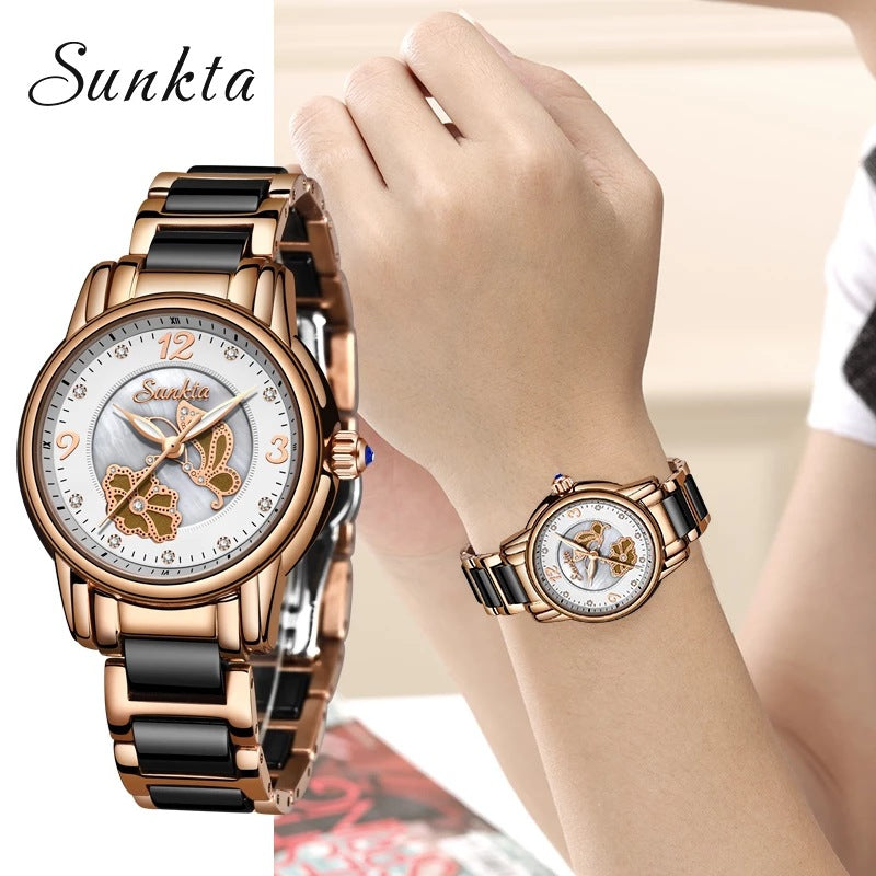Lige High Quality Ceramic Watch Ladies Watch Exquisite Waterproof Watch - Elevate