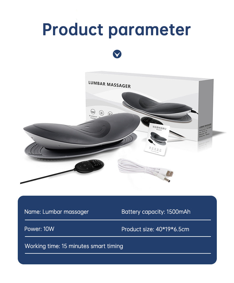 Waist Massager Lumbar Traction Inflatable Hot Compress Back Cervical Stretcher Massage Air Pressure Reduce Relief Pain - Elevate