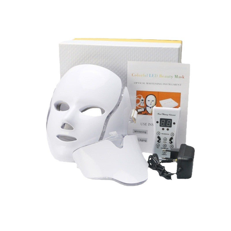 Home LED Colorful Photon Rejuvenation Device with Neck Beauty Mask Spectrometer Facial Whitening and Rejuvenation Beauty - Elevate
