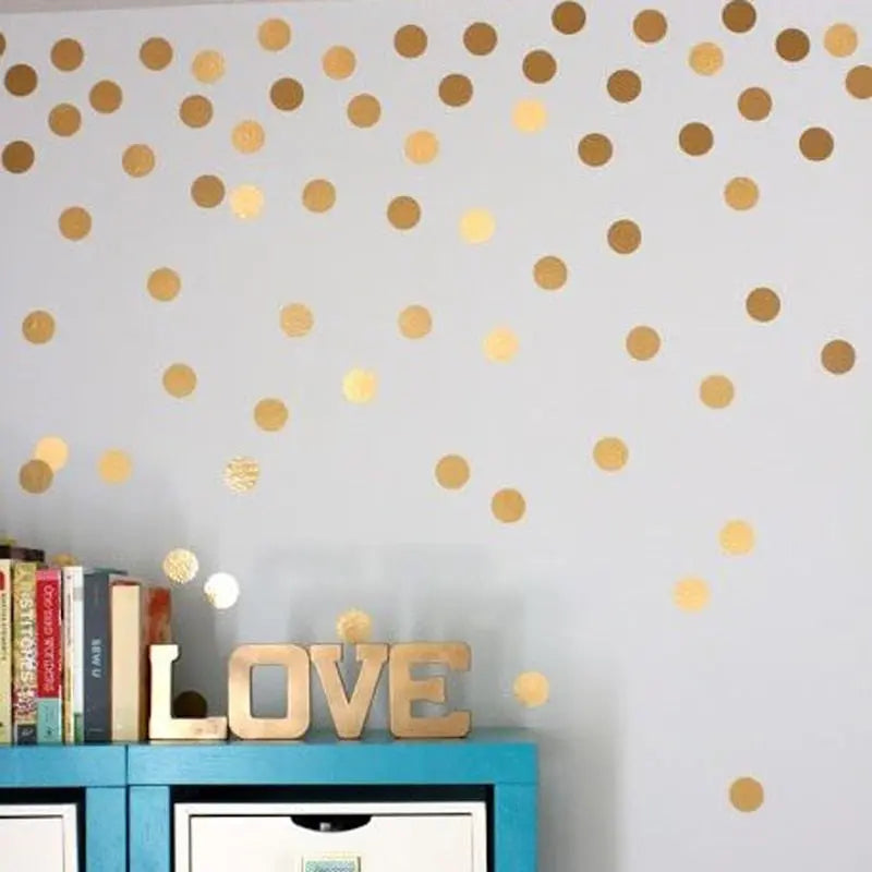 Gold polka Dots Wall Sticker Wall Art Decals Removable Kids Children Room home decoration Golden DIY Dot Stickers Home Decor eprolo