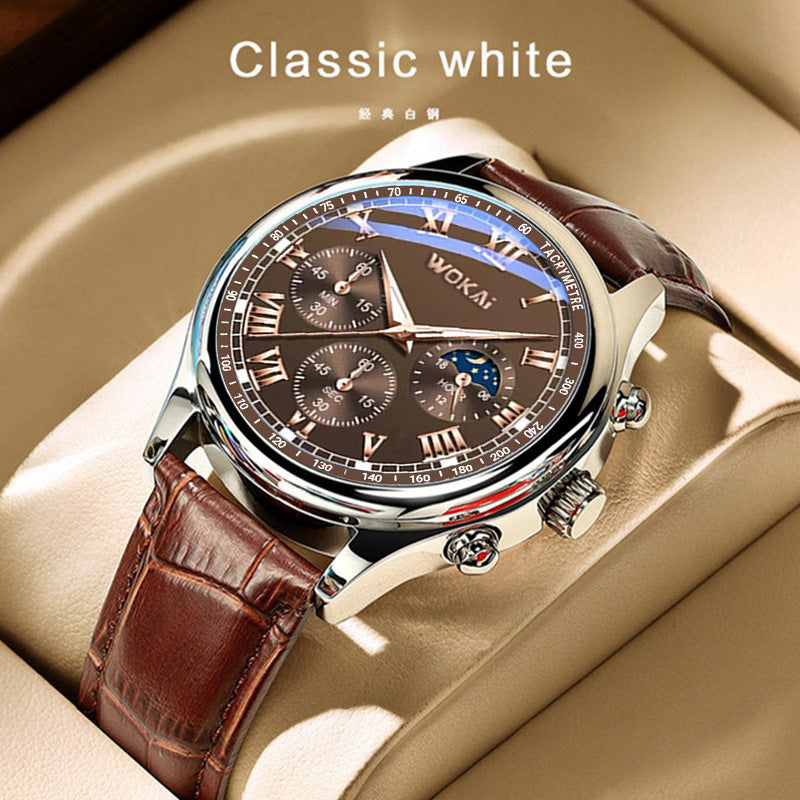 Business Watch Quartz Sports Watch Leisure Belt Men's Watch Men's Watch Men's Watch - Elevate