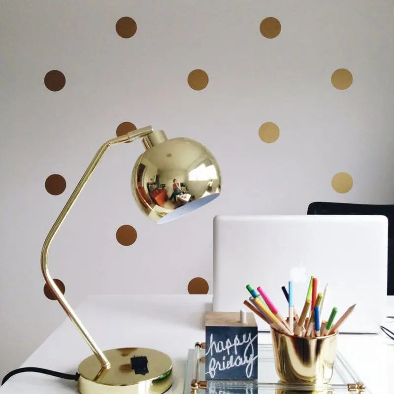 Gold polka Dots Wall Sticker Wall Art Decals Removable Kids Children Room home decoration Golden DIY Dot Stickers Home Decor eprolo