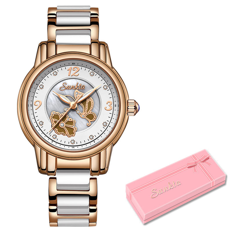 Lige High Quality Ceramic Watch Ladies Watch Exquisite Waterproof Watch - Elevate