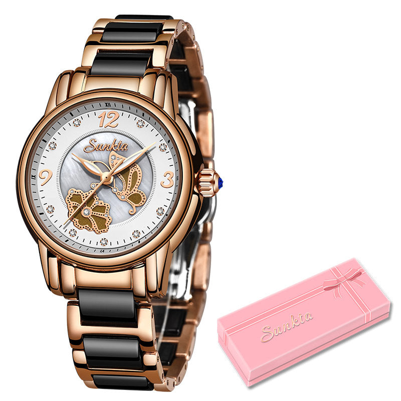 Lige High Quality Ceramic Watch Ladies Watch Exquisite Waterproof Watch - Elevate