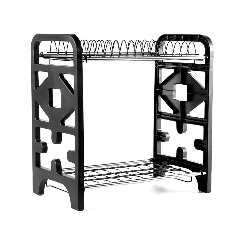 2 Layers Stainless Steel Dish Storage Rack Kitchen Storage Holder Dish Bowl Drain Rack - Elevate