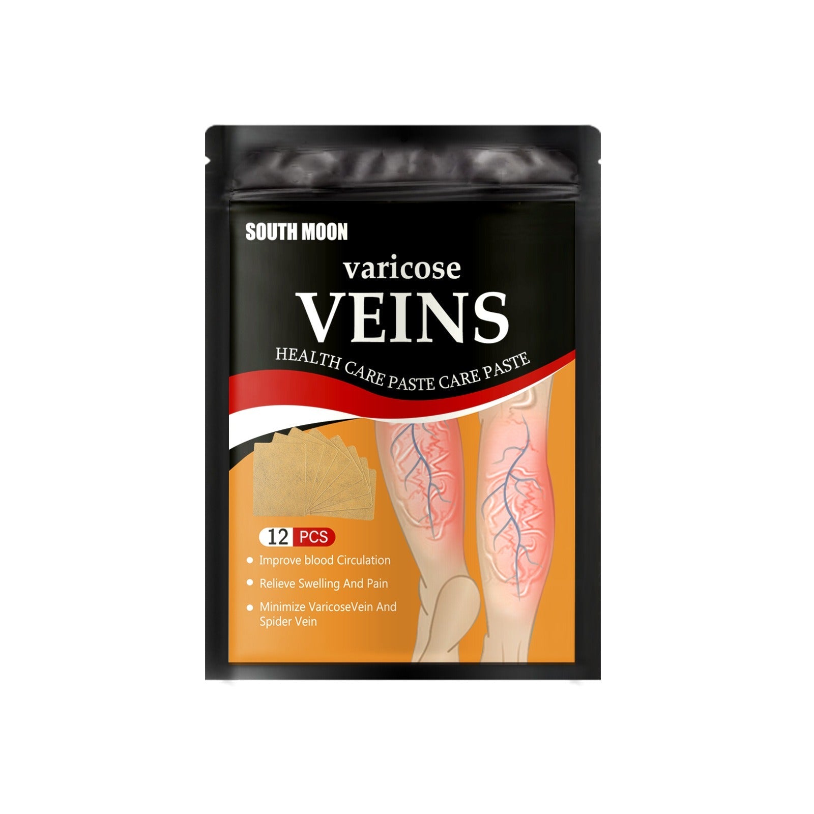 Venous health patch relieves varicose blood vessel blockage and protrusions in the feet. Cold compress venous health patch - Elevate