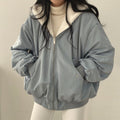 Female hooded jacket winter cotton jacket plus down thickening two sides wear lambswool cotton clothing women's winter new zipper top - Elevate