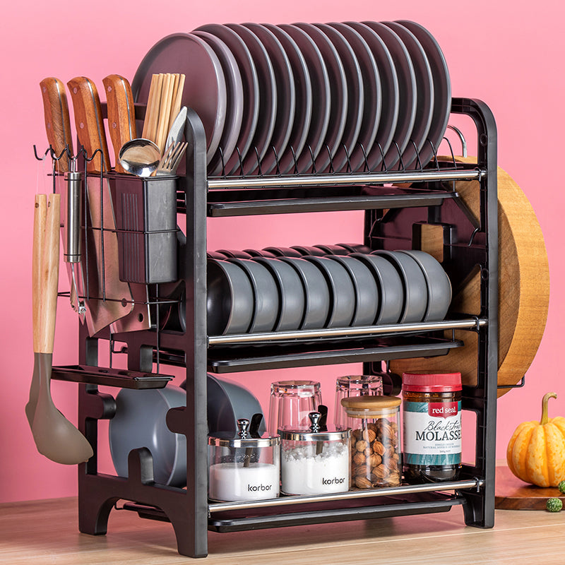 2 Layers Stainless Steel Dish Storage Rack Kitchen Storage Holder Dish Bowl Drain Rack - Elevate