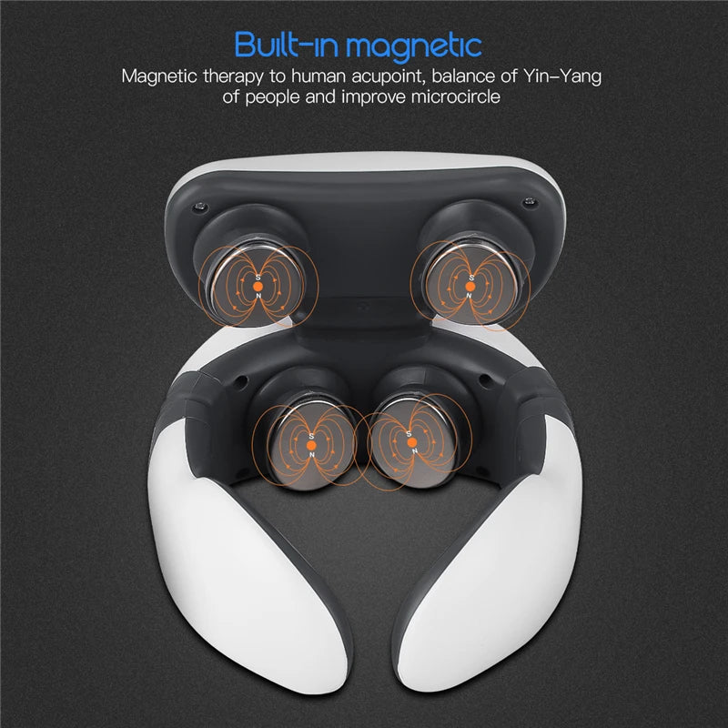 Magnetic Pulse Vibration Neck Massager for Pain Relief Health Care Relaxing Health Deep Tissue Cervical Massage Remote Control - Elevate
